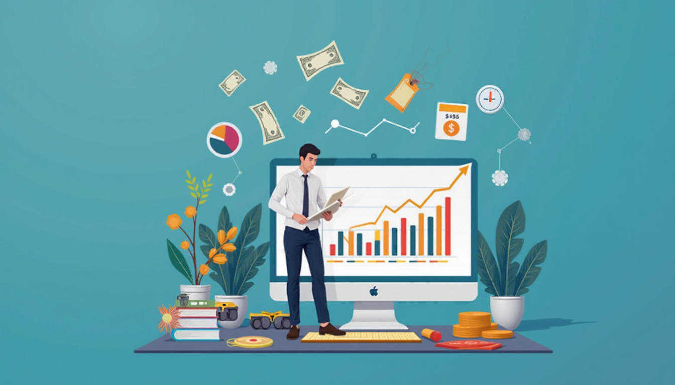 Oameni de afaceri analizând costurile contabile, reprezentând ghidul despre pret contabil SRL.