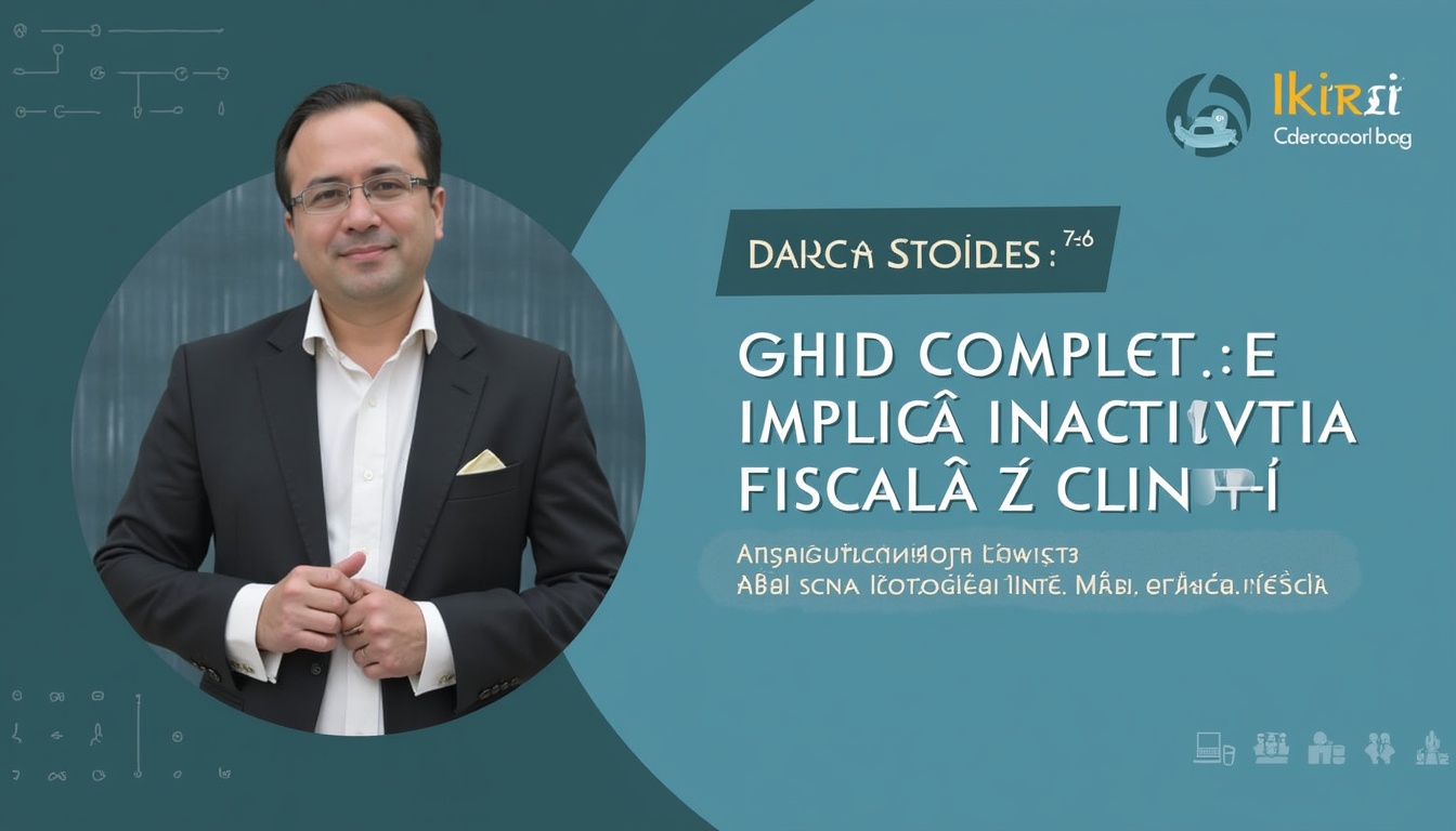 Ilustrație cu documente fiscale și un semn de 'stop', simbolizând inactivitatea fiscală